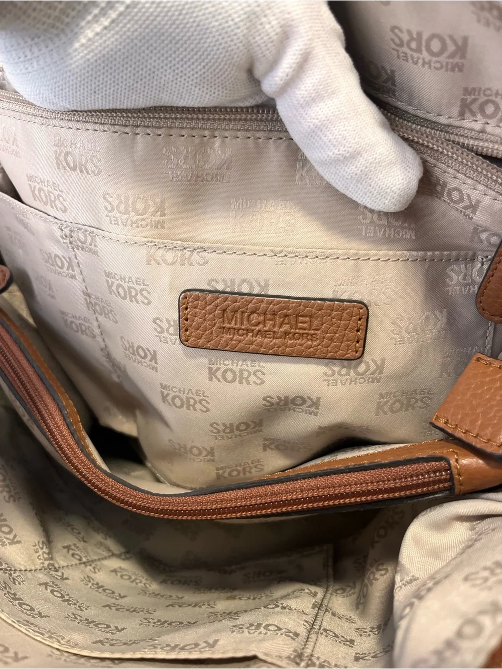 Michael Kors 35S8GLS3L Luggage Pebbled Leather Satchel Bag Wallet Set